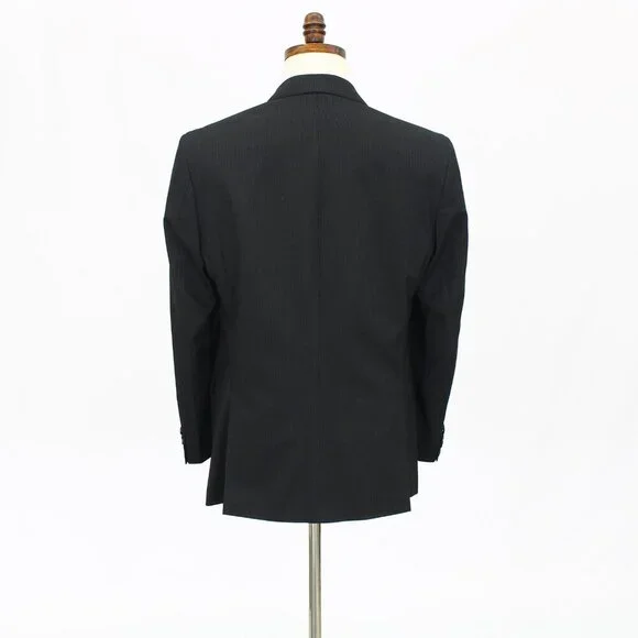 Kenneth Cole 40R 34x28 Black Striped 2-Button Suit R807